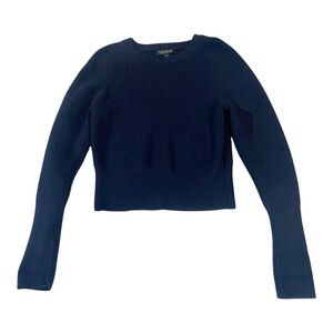 Banana Republic 100% Merino Wool Ribbed Crewneck Sweater Sz XS Navy